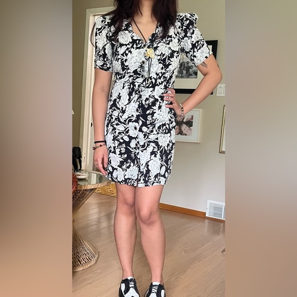 Coquette Core Vintage 80’s MIDI Dress Small Floral - Picture 1 of 12